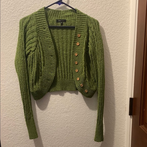 BCBGMaxAzria Green Cropped Cardigan Sweater - Picture 5 of 9